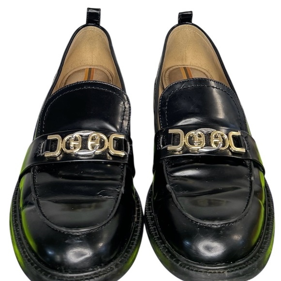 Sam Edelman Christy Black Loafers with Gold Accent - Picture 4 of 6